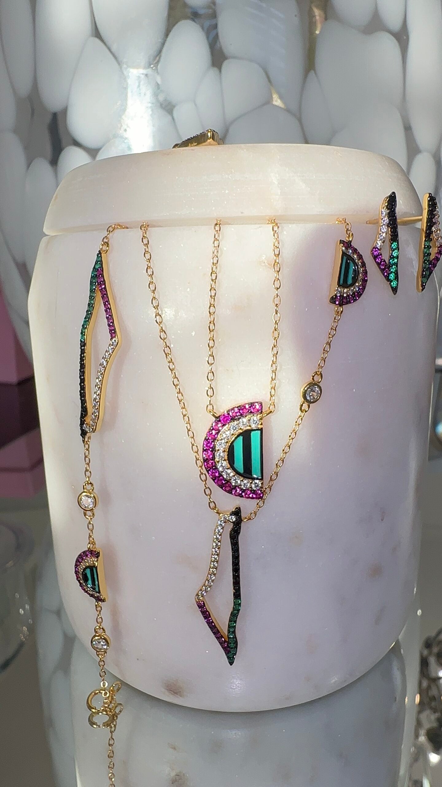 The Dunes Pave Map Earring (925, Vermeil)