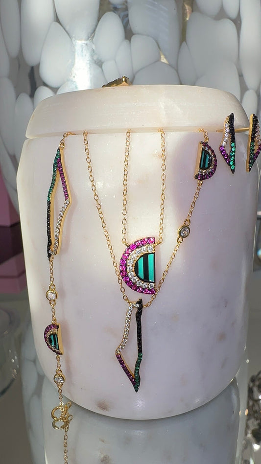 The Dunes Pave NSCD Necklace (925,Vermeil)