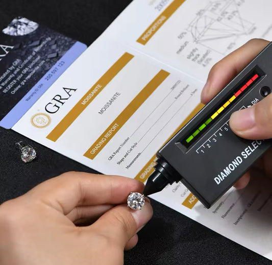 Silver Classic Moissanite GRA 4 Prong Solitaire (925, Vermeil 3mm-8mm)