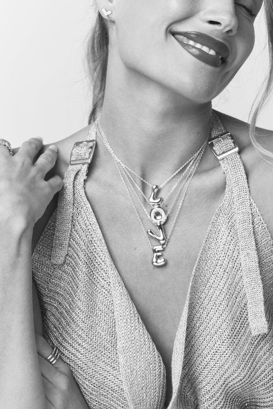 Silver Silky Smooth Bubble Necklace (Stainless Steel)