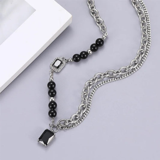 Rockstar Ebony Necklace (Stainless Steel)