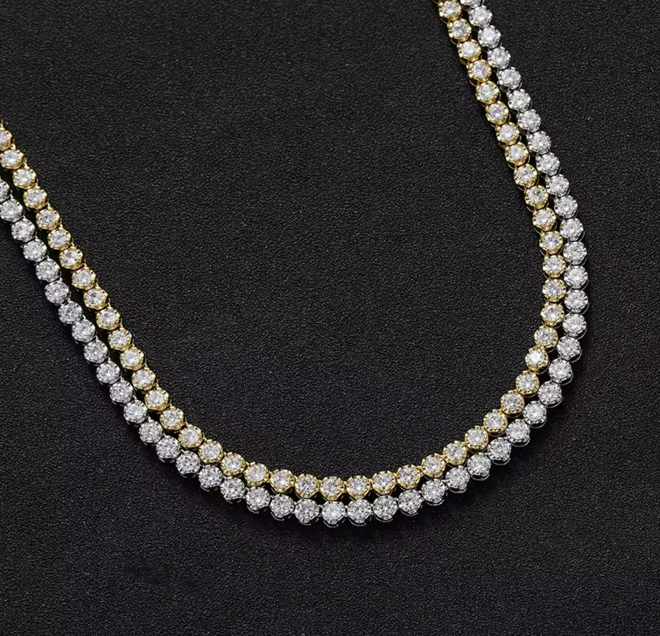 Gold Azareeya Tennis Necklace (40|45cm, Mix Metal)