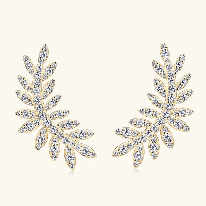 Gold Moissanite Sparkle Wreath Earring (925, 18k Gold Vermeil)