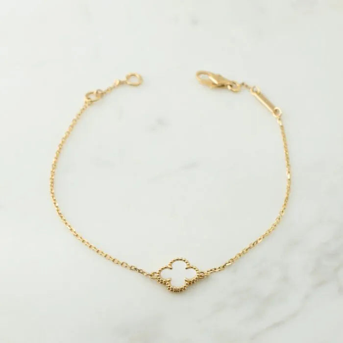 Rose Gold Baby Clover Bracelet (925, Vermeil)