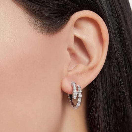 Silver Serpentine Hoop Earring (925)