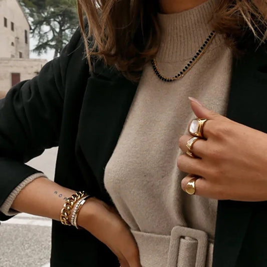 Mystical Double Layer Black Bead Necklace