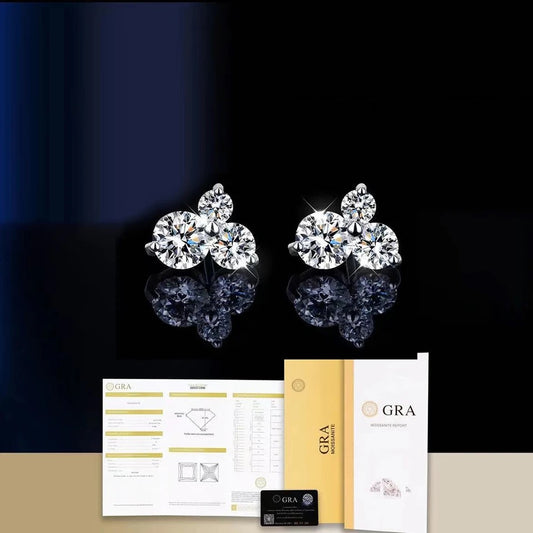 A Trillion Stars Moissanite Stud (925, 1.8 TCW)