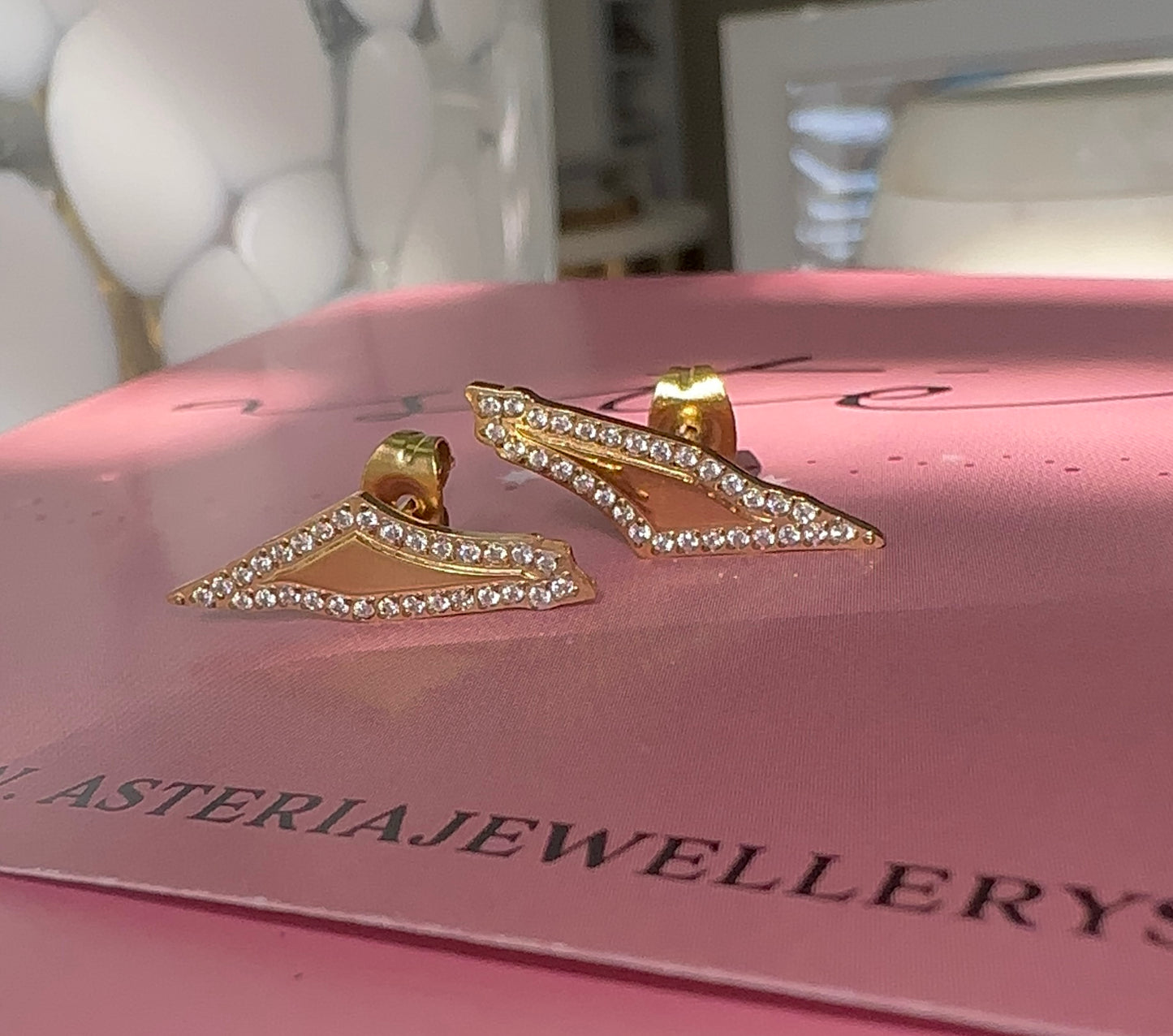 Gold Mirror Palestine Stud Earrings