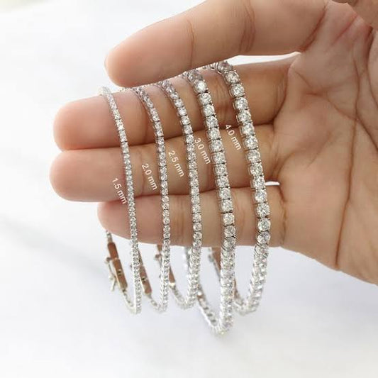 Silver 2mm Moissanite Tennis Bracelet (925)