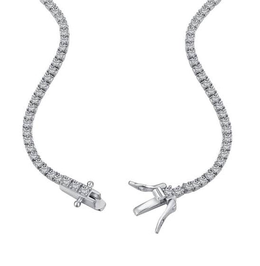 Silver 2mm Moissanite Tennis Necklace