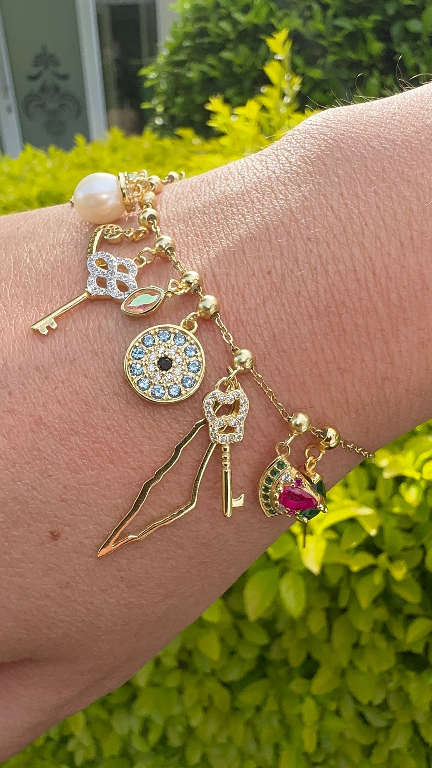 Elite Series Marquise Opal Charm (925, Vermeil)