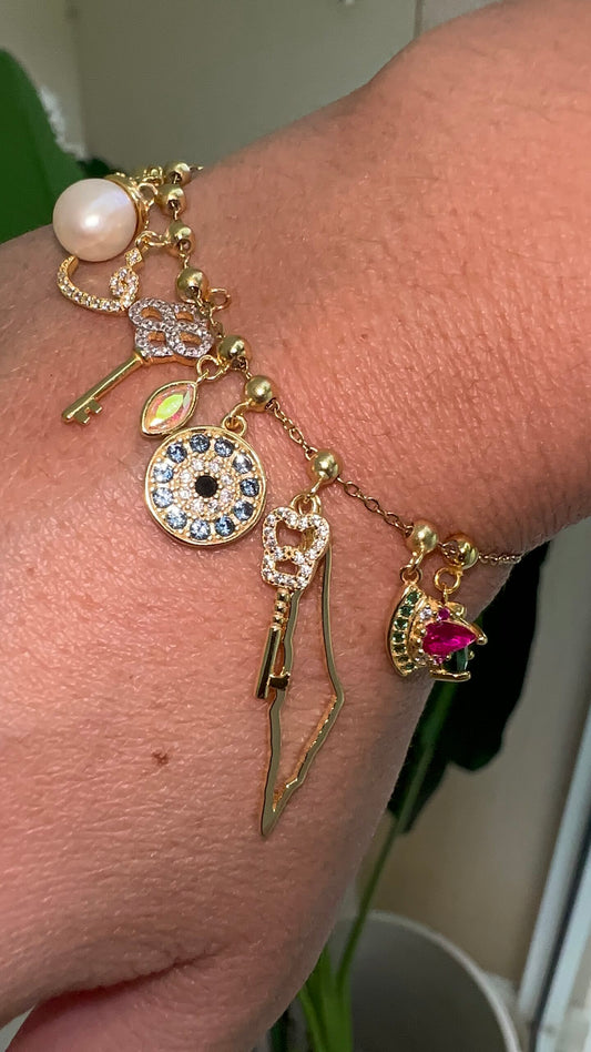 Elite Series Gold Evil Eye Charm (925, 18k Vermeil, 10mm)