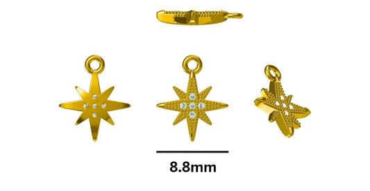 Elite Series Gold Starburst Charm (925, Vermeil)
