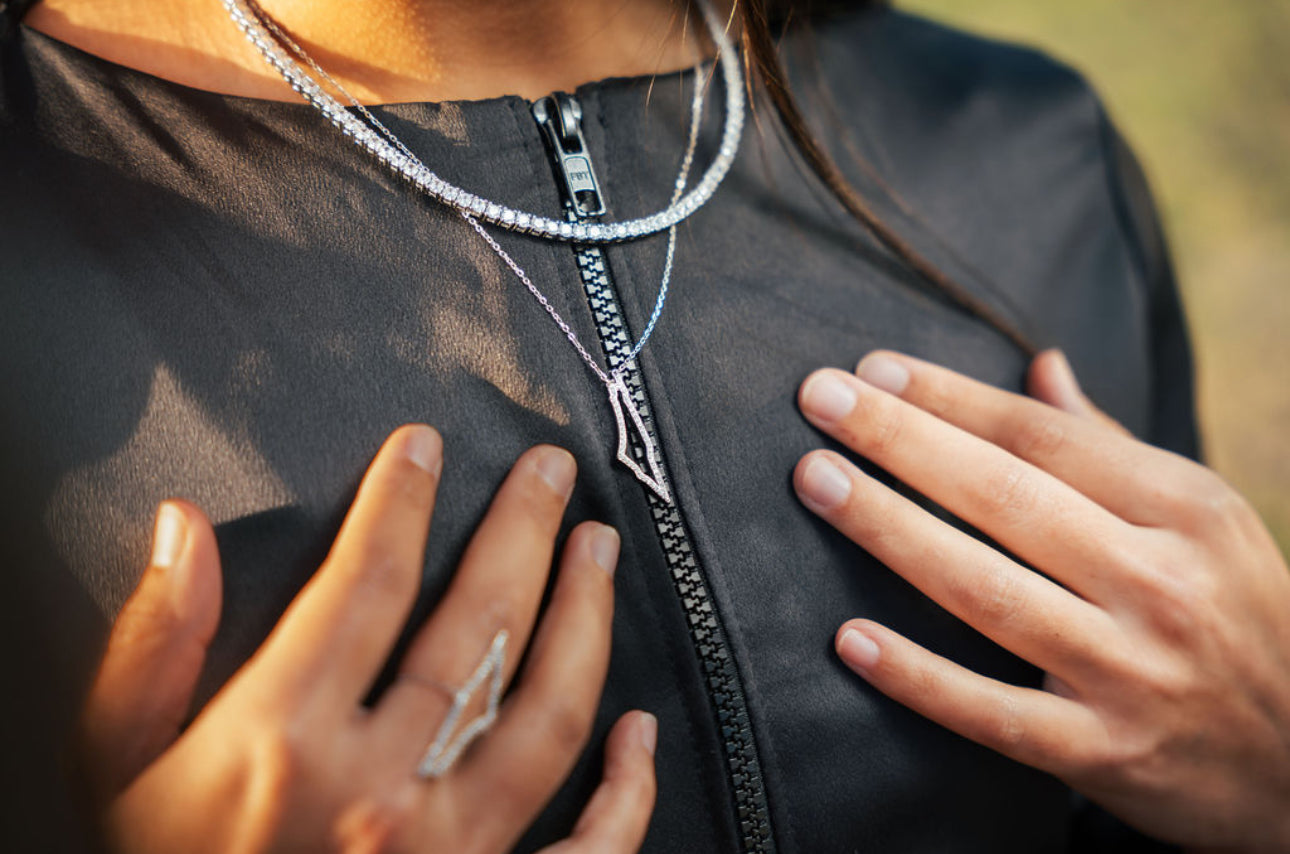 Silver Pave Palestine NSCD Necklace (925)