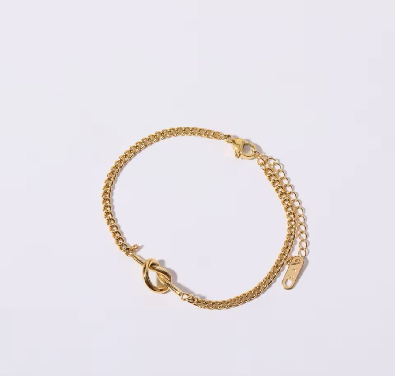Gold Infinity Knot Initial Bracelet & Necklace (S.Steel)