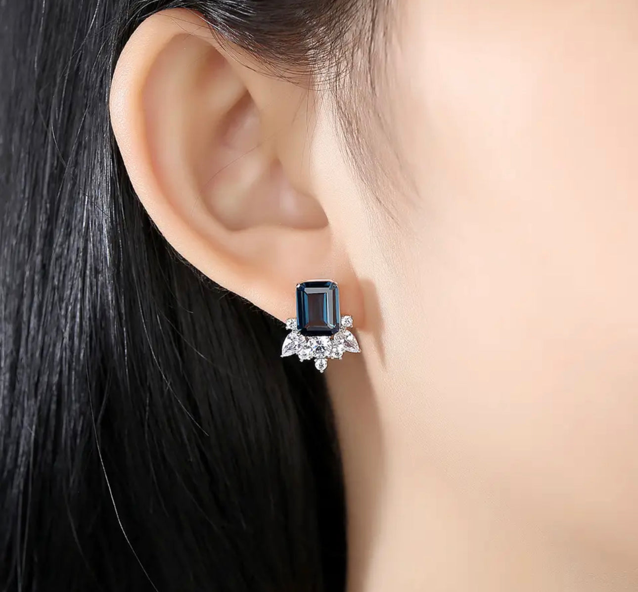 Simulated Sapphire Luxe Earring