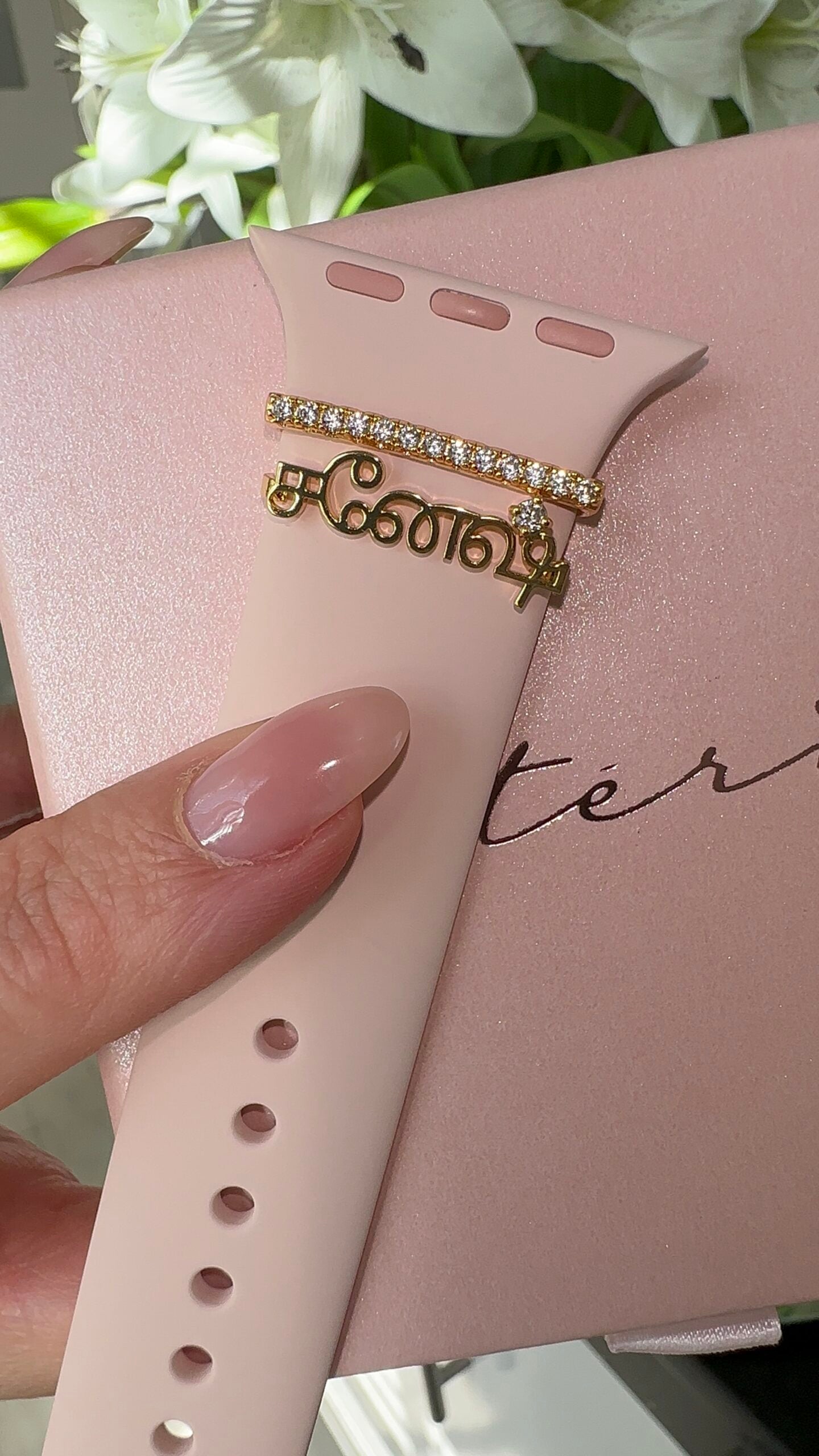 Personalised Luxe Tamil Nameplate Watch Clip