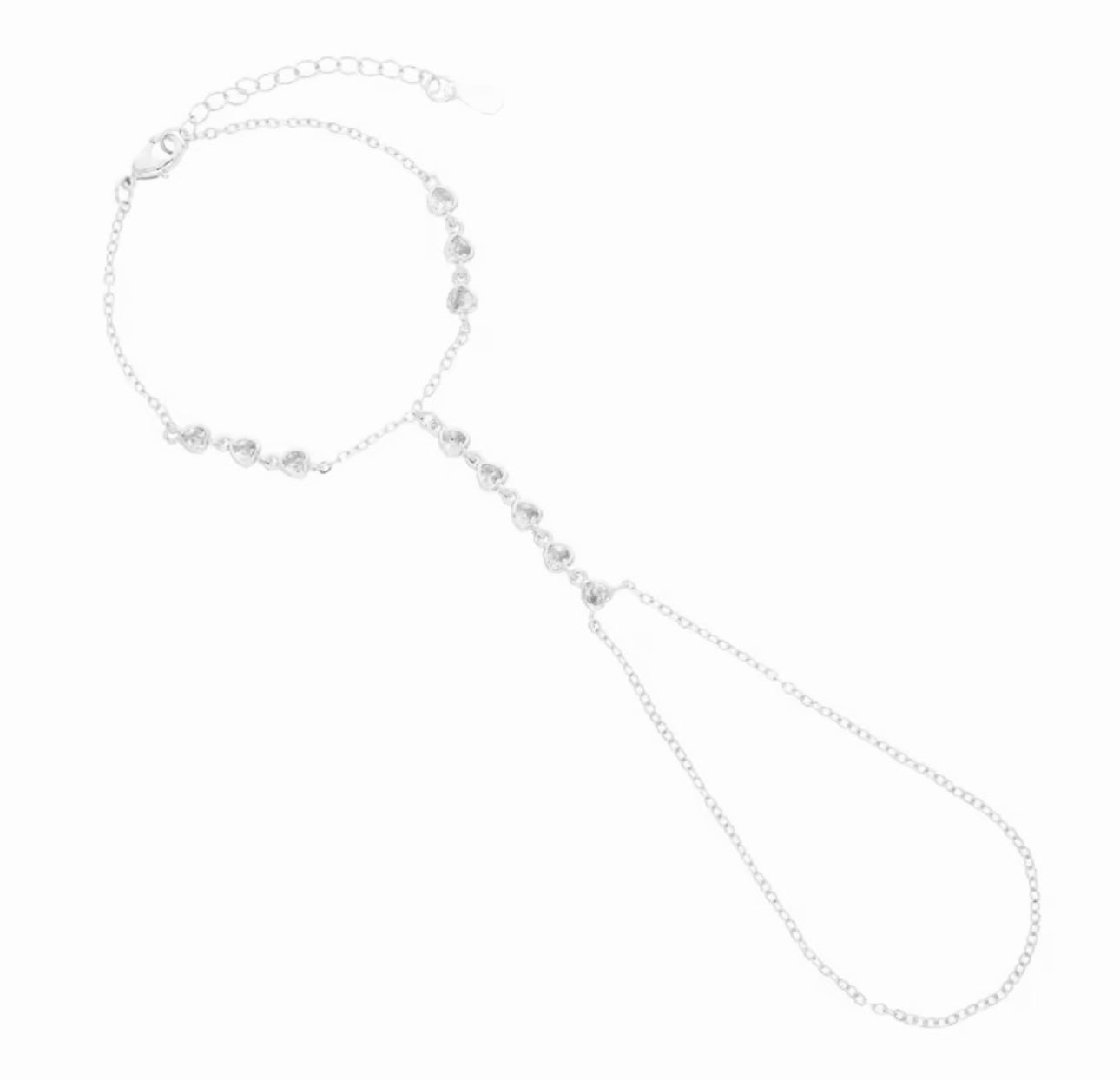 So In Love Heart Bezel Hand Chain (Gold & Silver)