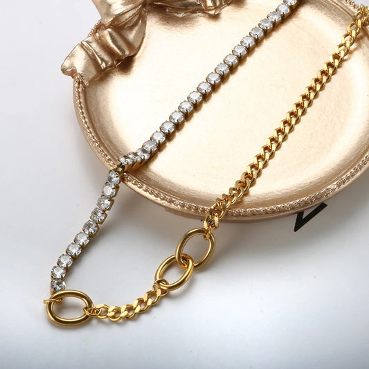 Gold Lumi Luxe Tennis Steel Necklace