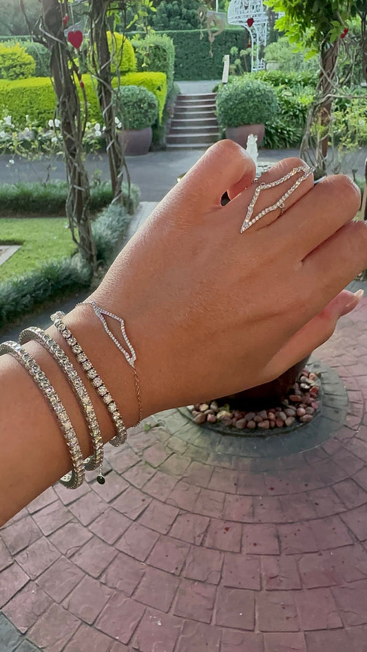 Silver Pave NSCD Palestine Bracelet (925, Vermeil)