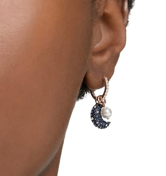Midnight Eclipse Pearl Crescent Earring