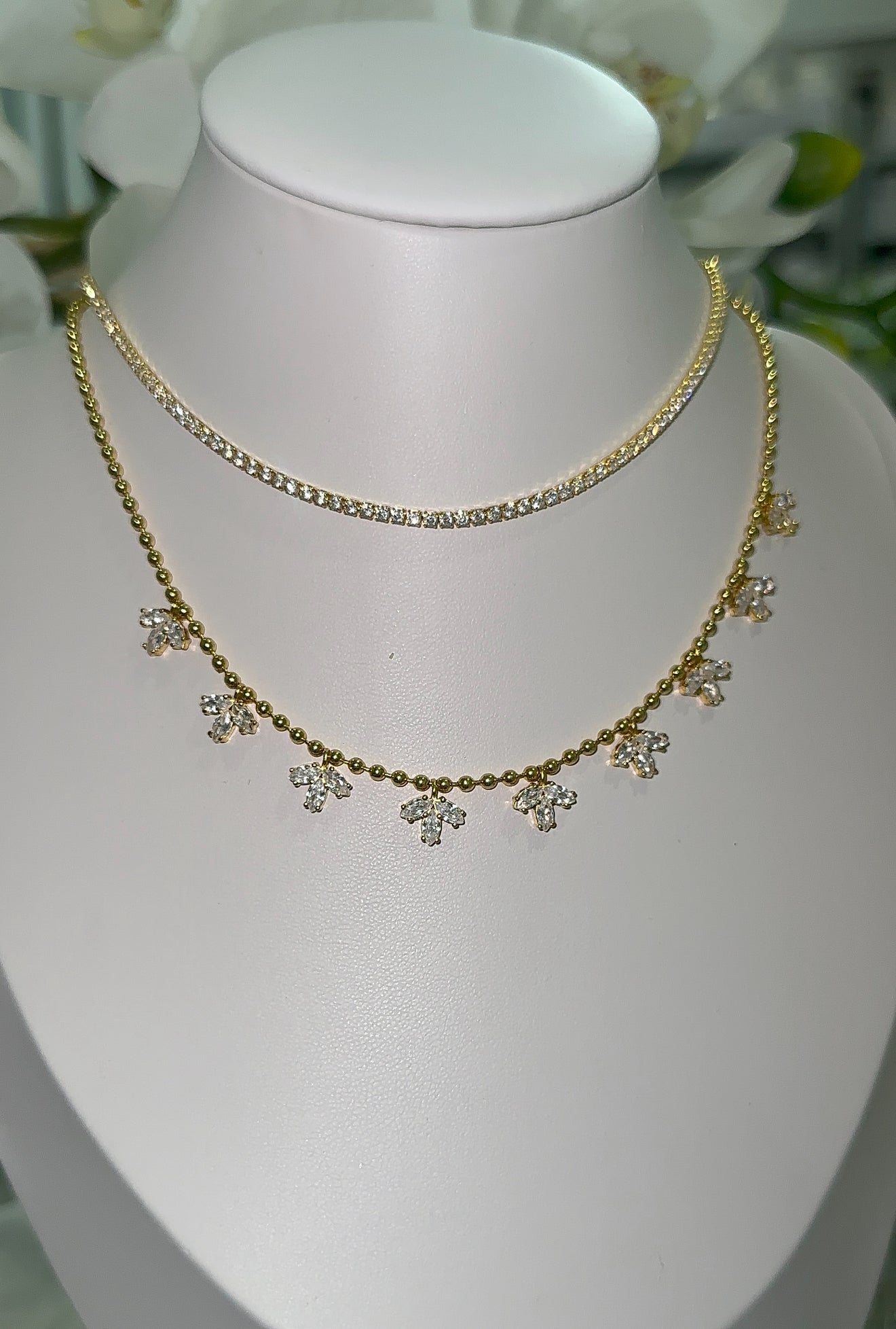 Gold Marcella NSCD Marquise Necklace (925, Vermeil)