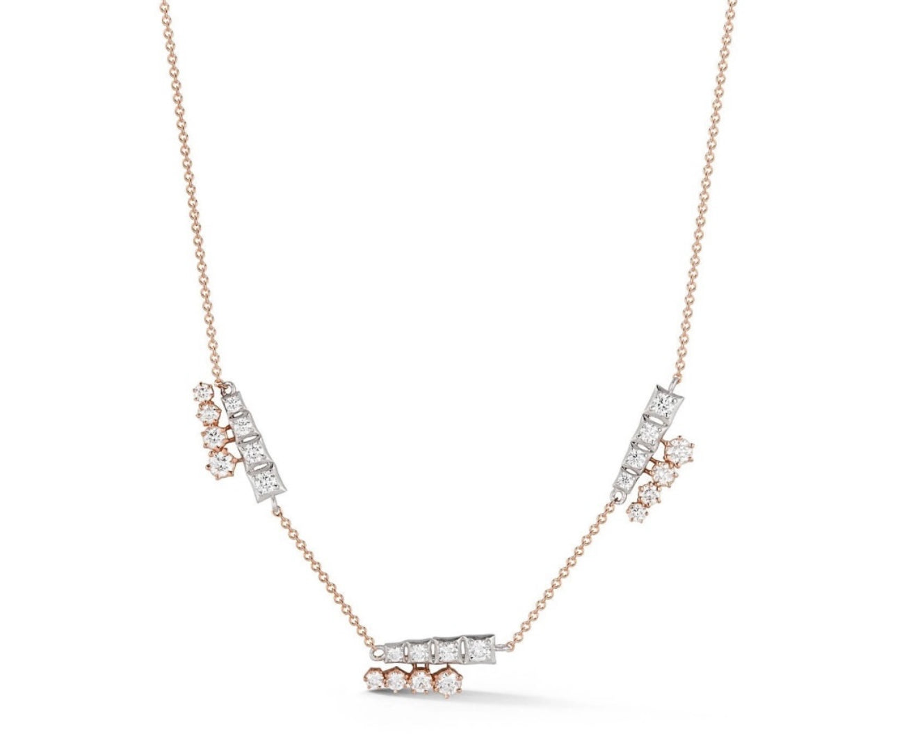 Be That Girl Rose Gold NSCD Tennis Inspired Necklace (925, 18k Vermeil)