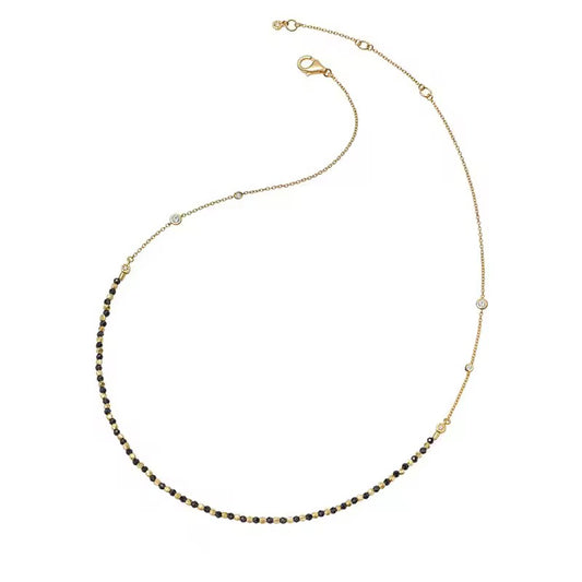 Gold Obsidian Abyss Necklace (925, 18k Vermeil)