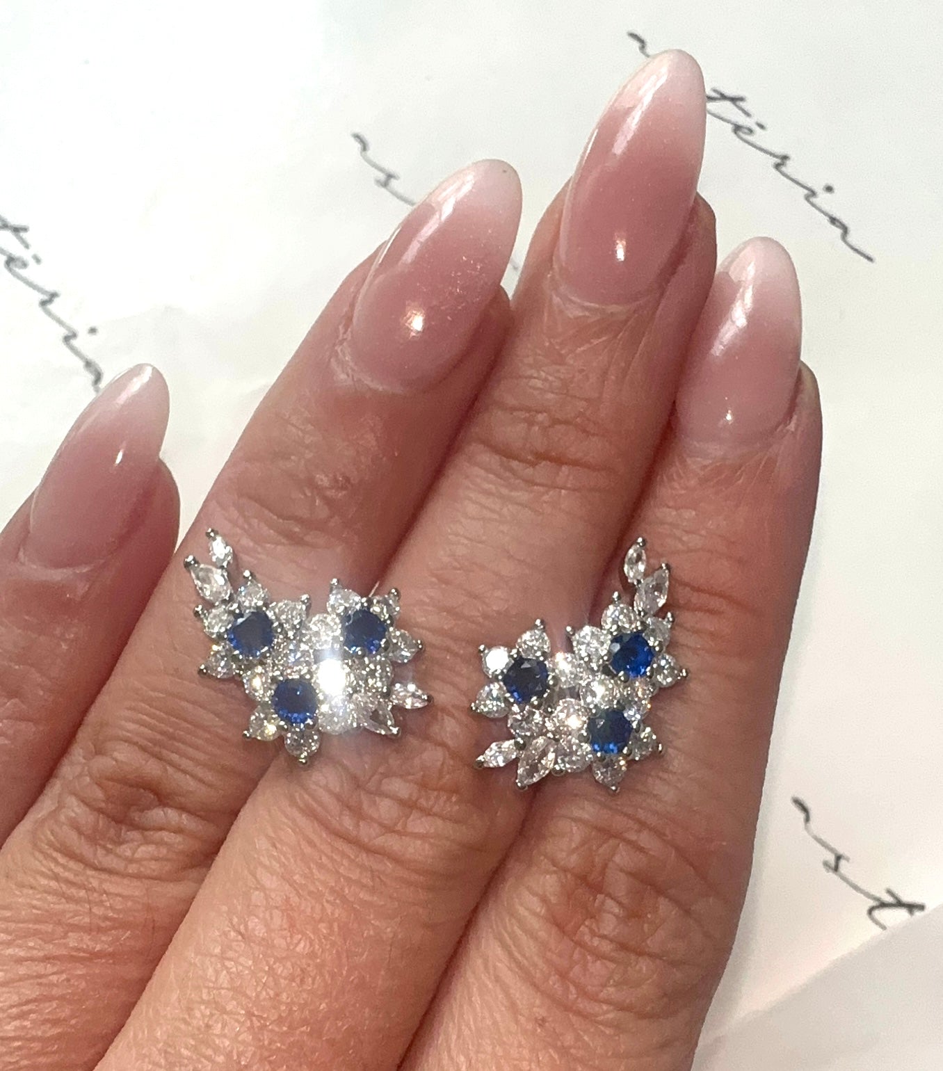 Midnight Marquise Floral Sweeper Earring