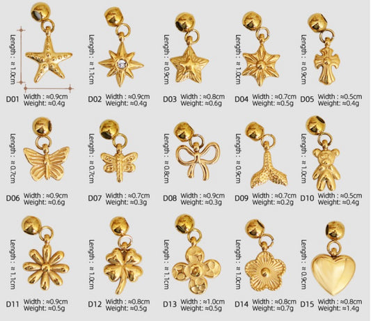 Simplicity Series Gold Charm Mix (Stainless Steel)