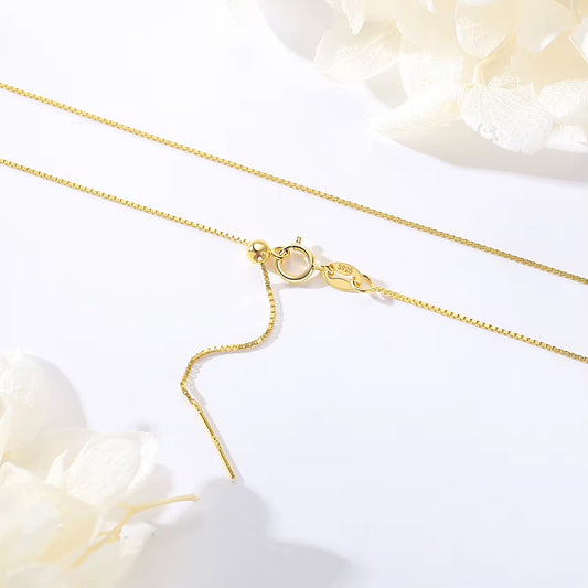 Elite Series Gold Box Charm Necklace (925, 18k Vermeil)