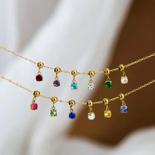 Simplicity Series Gold Birthstone Charm (Stainless Steel)