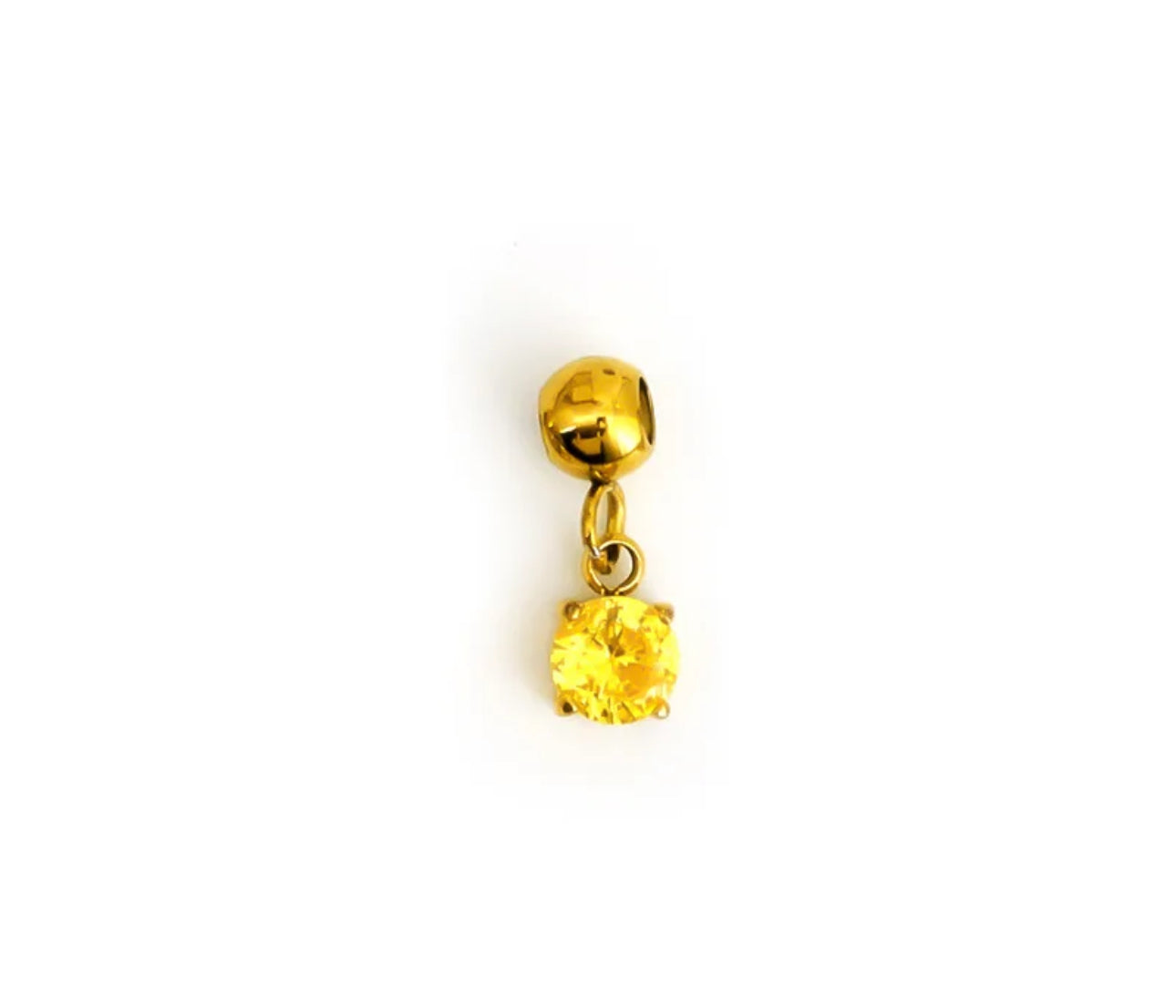 Simplicity Series Gold Birthstone Charm (Stainless Steel)