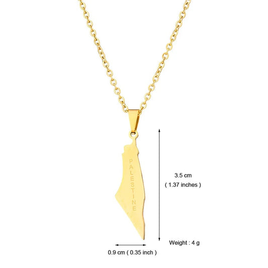 Gold Palestine Engraved Necklace (50cm)