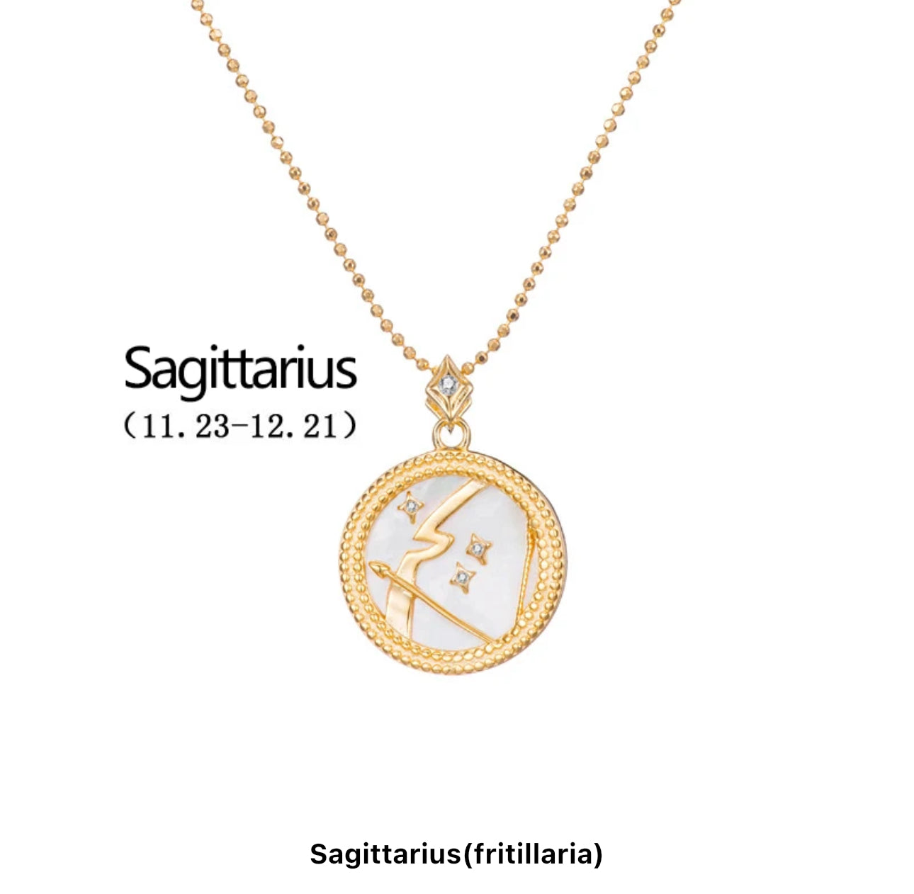 Art Deco Mother Of Pearl Art Deco Necklace (925, Vermeil)