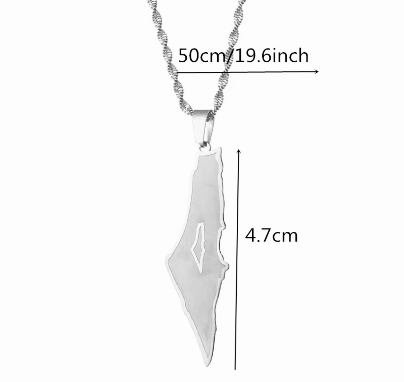 Silver Palestine Hope Necklace (50cm)