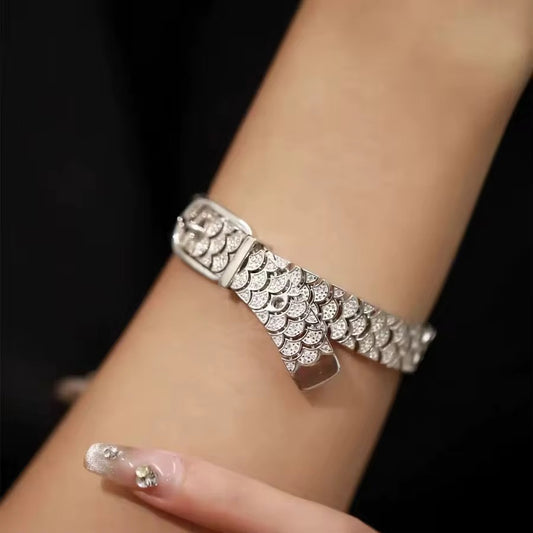 Full Pave Belt Buckle Bracelet (Gold, Silver, Rose)