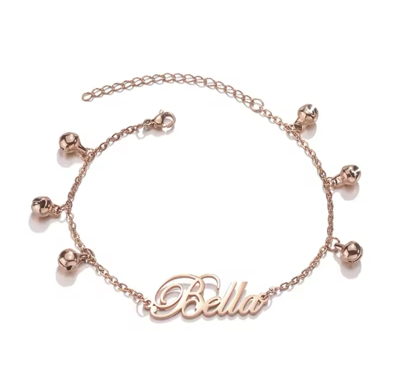 Personalised Baby/Kid Name Bell Charm Braceket
