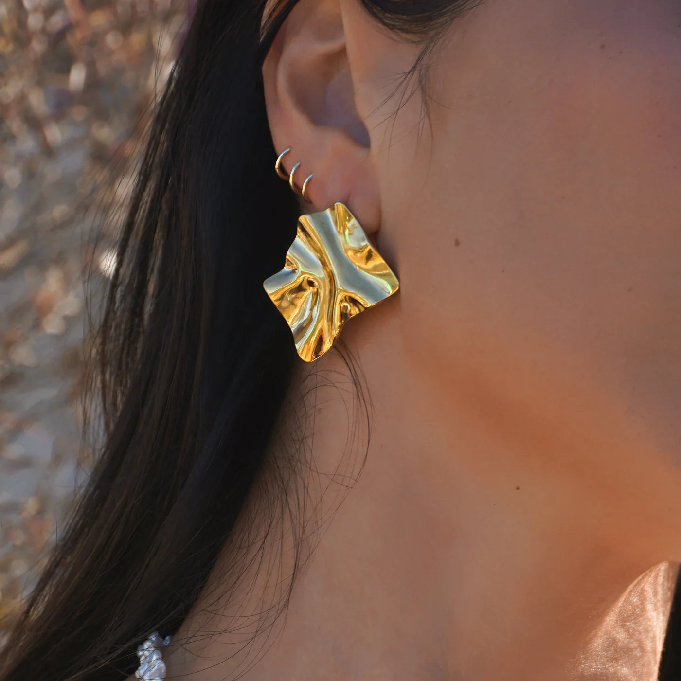 Geometric Fold Earring (Gold, Silver)