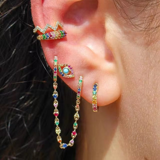 Cutey Evil Eye Earring (925, 18k Electroplating)