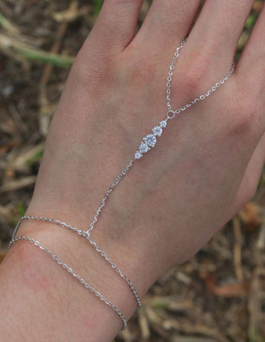 Silver Nscd Hand Chain Bracelet (925, Vermeil)