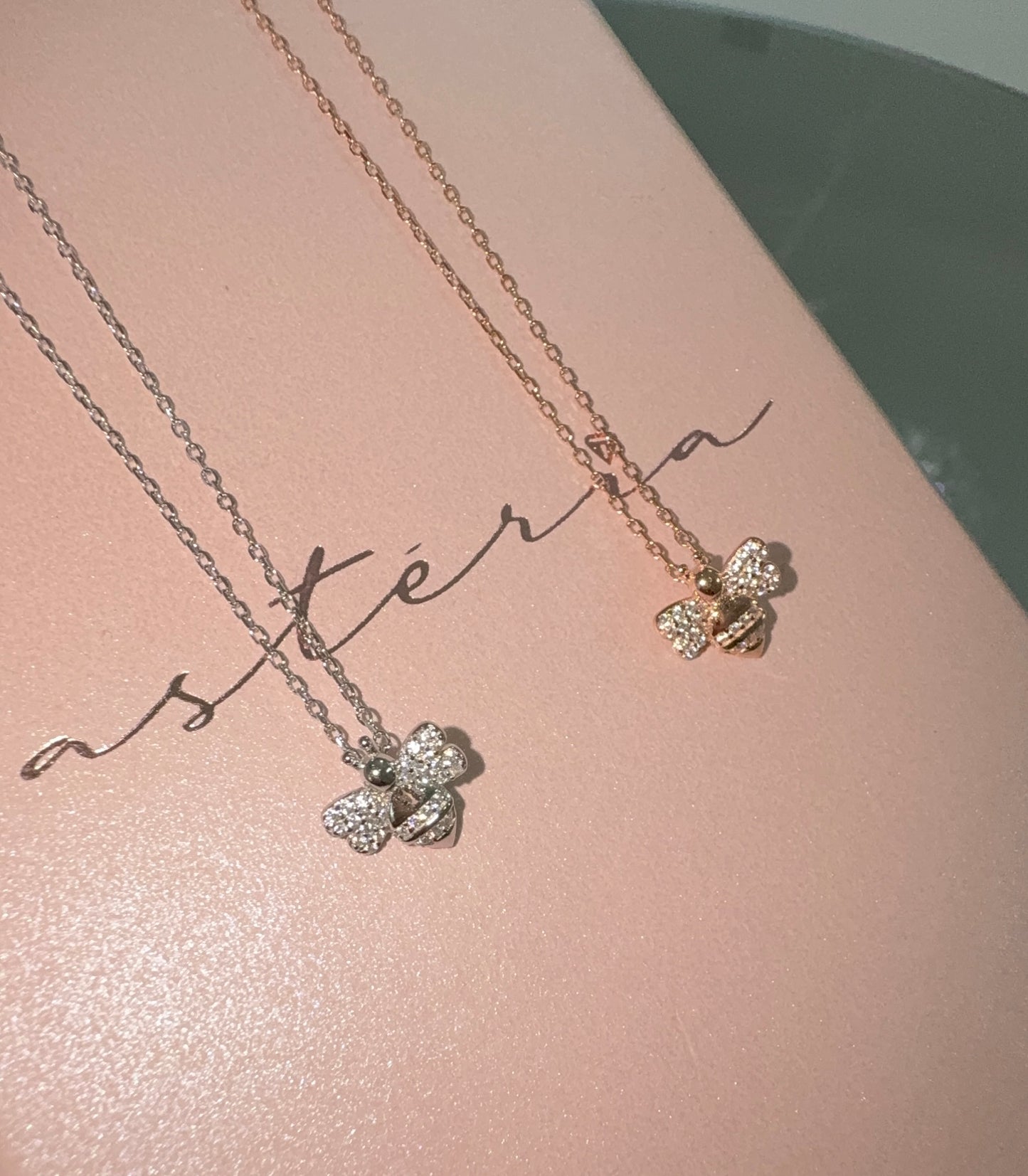Rose Gold Cutesy Honey Bee Necklace (925, 18k Vermeil)
