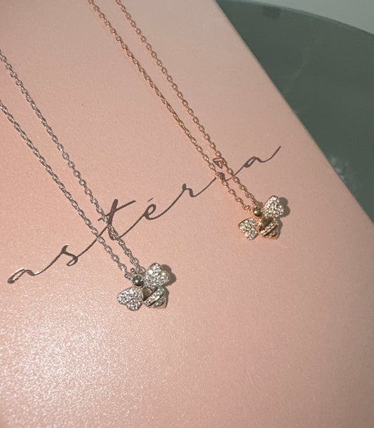 Rose Gold Cutesy Honey Bee Necklace (925, 18k Vermeil)