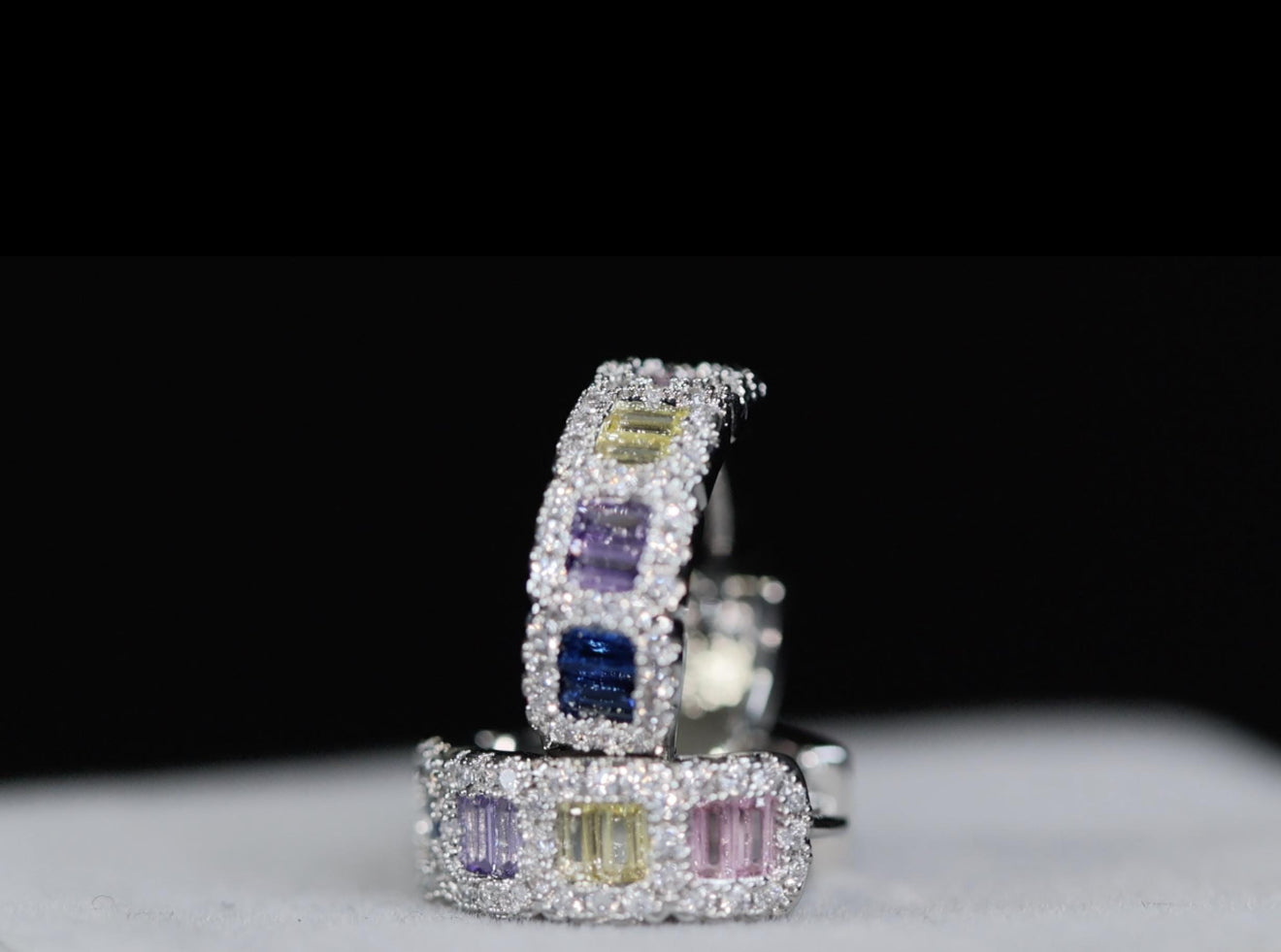 Silver Sweet Spot Baguette Earring (925, Electroplating)