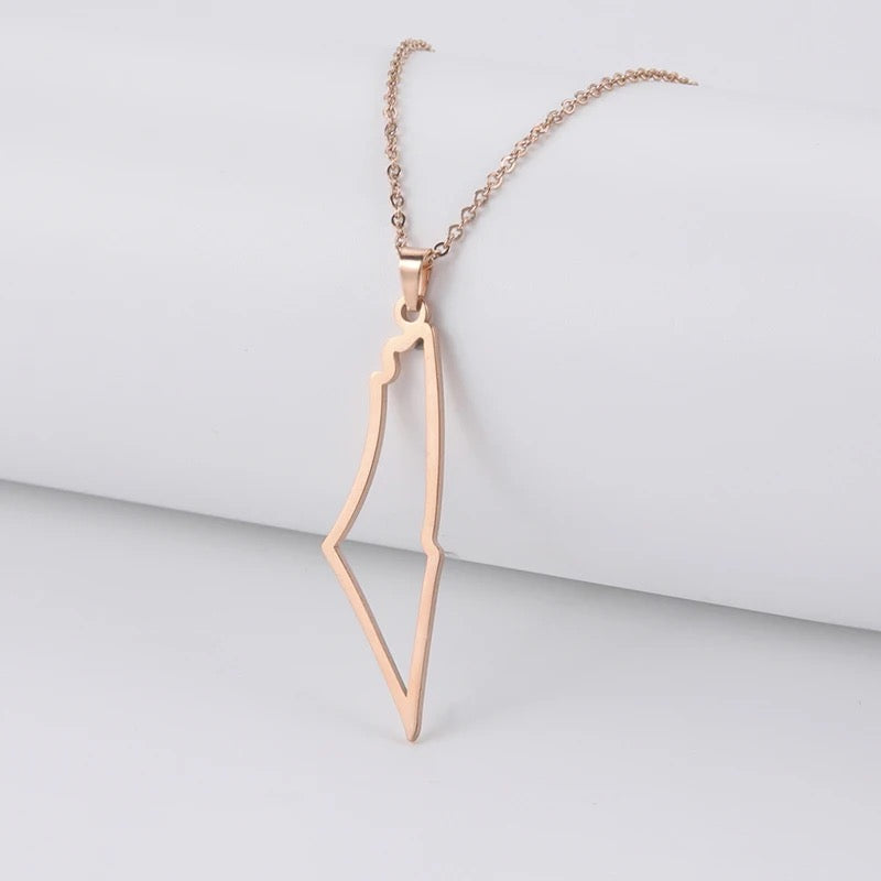 Palestine Forever Map Necklace (Stainless Steel)