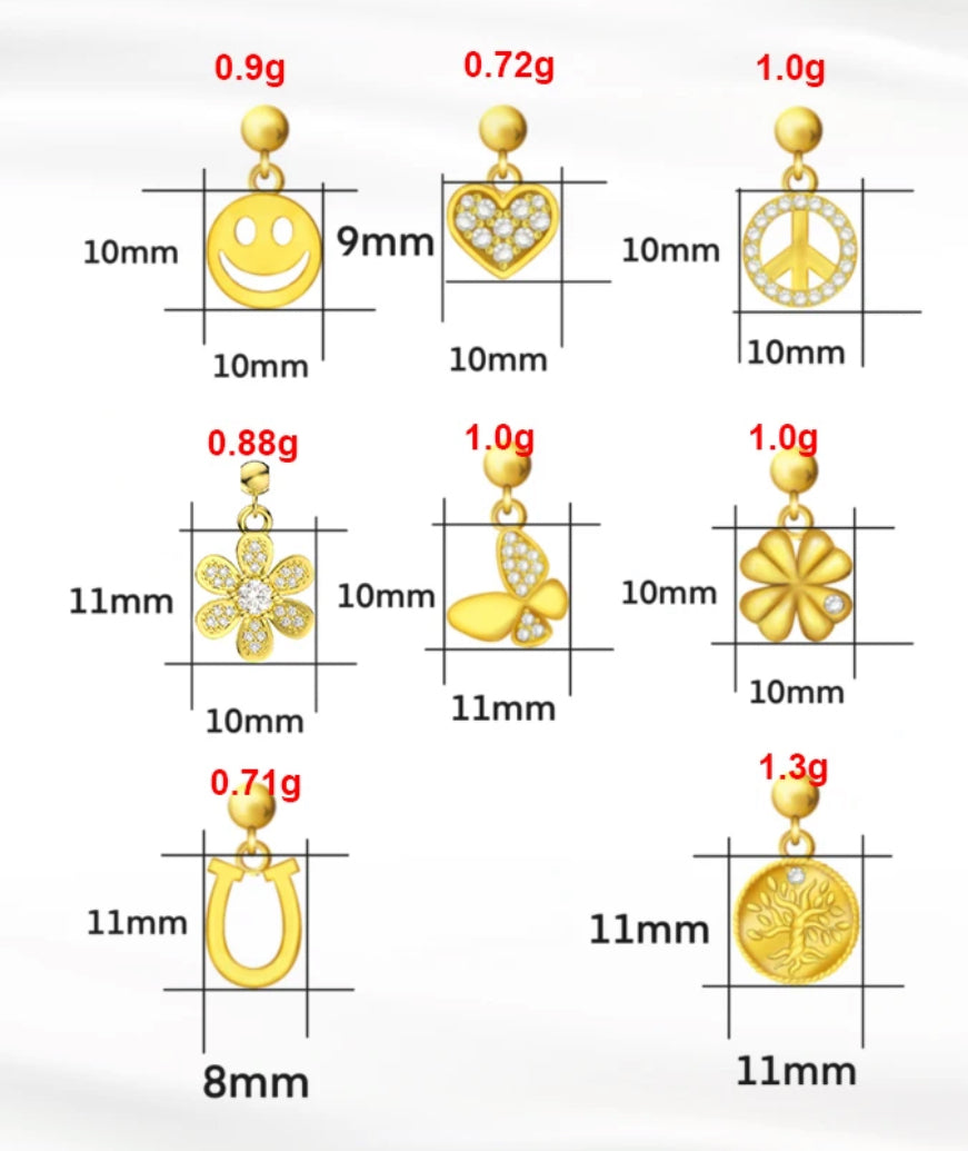 Elite Series Gold Pave Peace/Pave Charm (925,Vermeil)