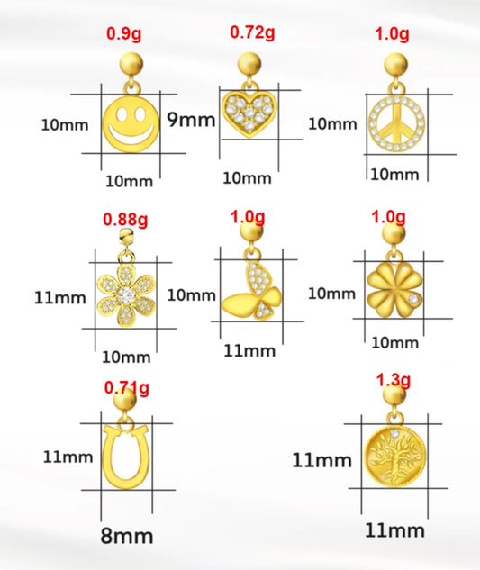 Elite Series Gold Horseshoe Satin Charm (925, Vermeil)