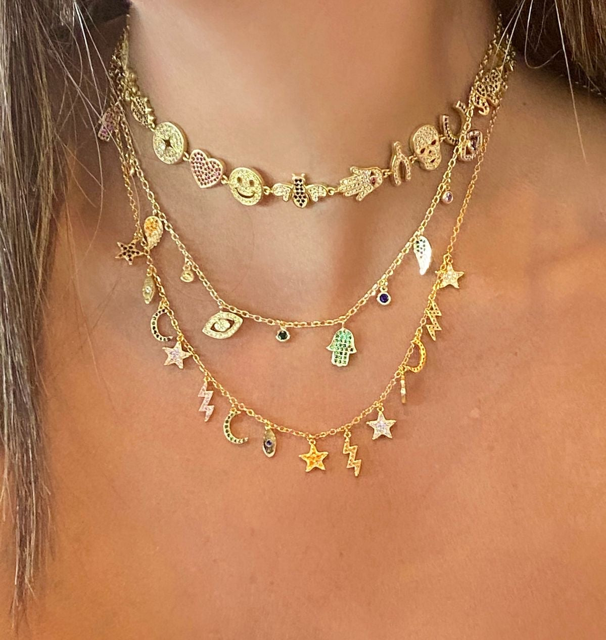 Festive Spirit Charm Necklace (Mix Metal)