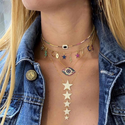 Festive Spirit Charm Necklace (Mix Metal)