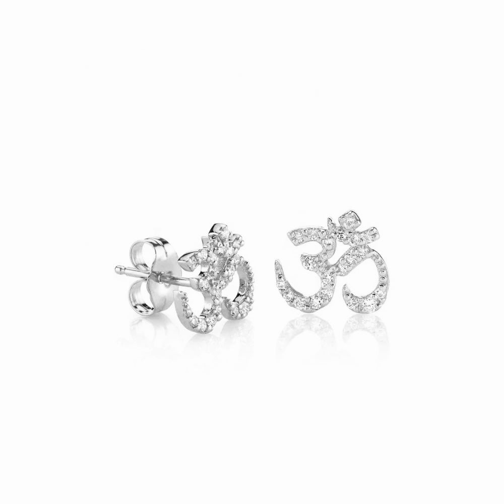 Silver NSCD Sacrosanct Aum Earring (925, Vermeil)